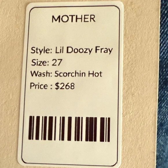 MOTHER ”Lil Doozy Fray”jeans in “Scorching Hot” ✨NWT✨ size 27 - Picture 10 of 10